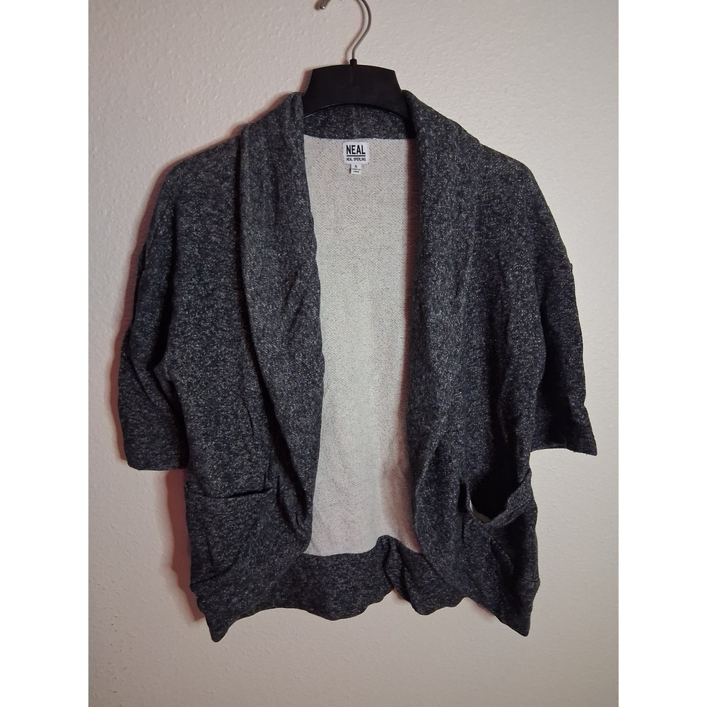 Neal Sperling Urban Outfitters Grey Marl Open Front Shawl Cardigan Small